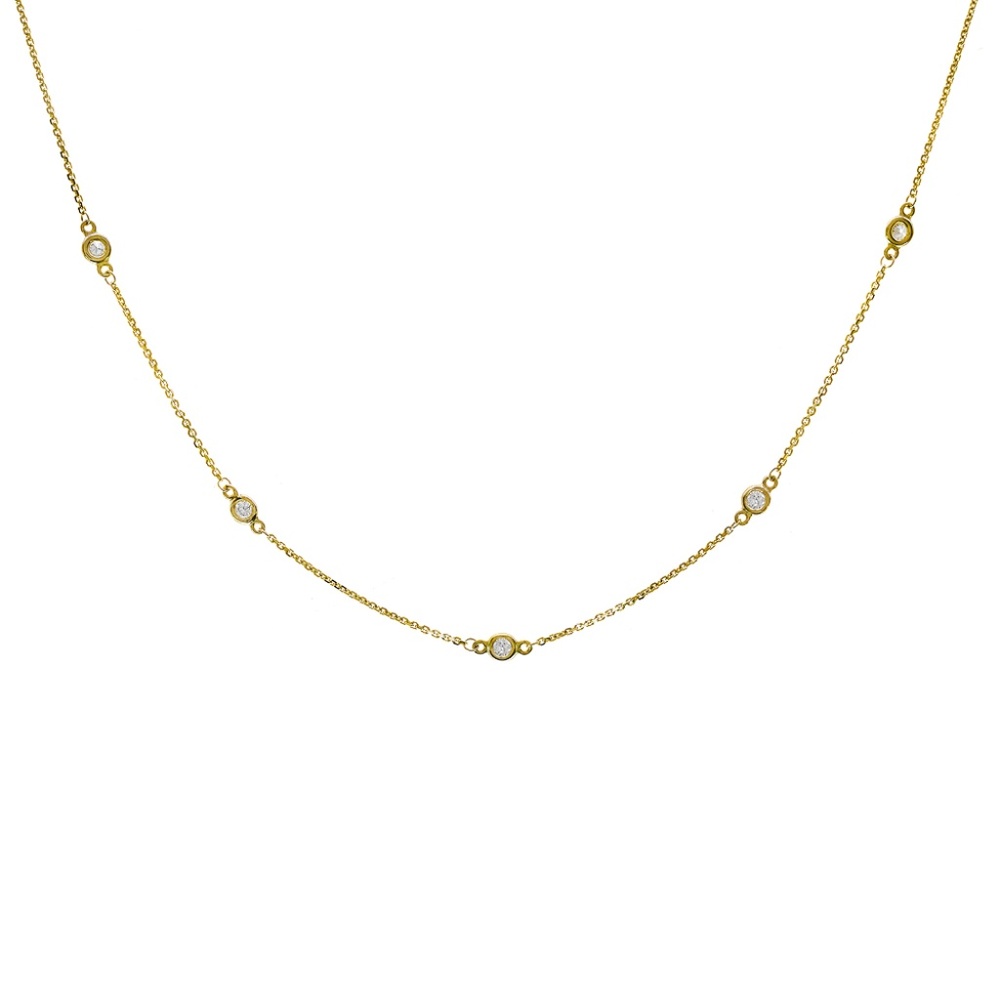 0.50 Ct. tw. Round Diamonds by the Yard Necklace 14K Gold